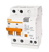 Выключатель автоматический дифференциальный АД12 2п 40А C 10мА тип AC (4 мод) | код. SQ0204-0018 | TDM 